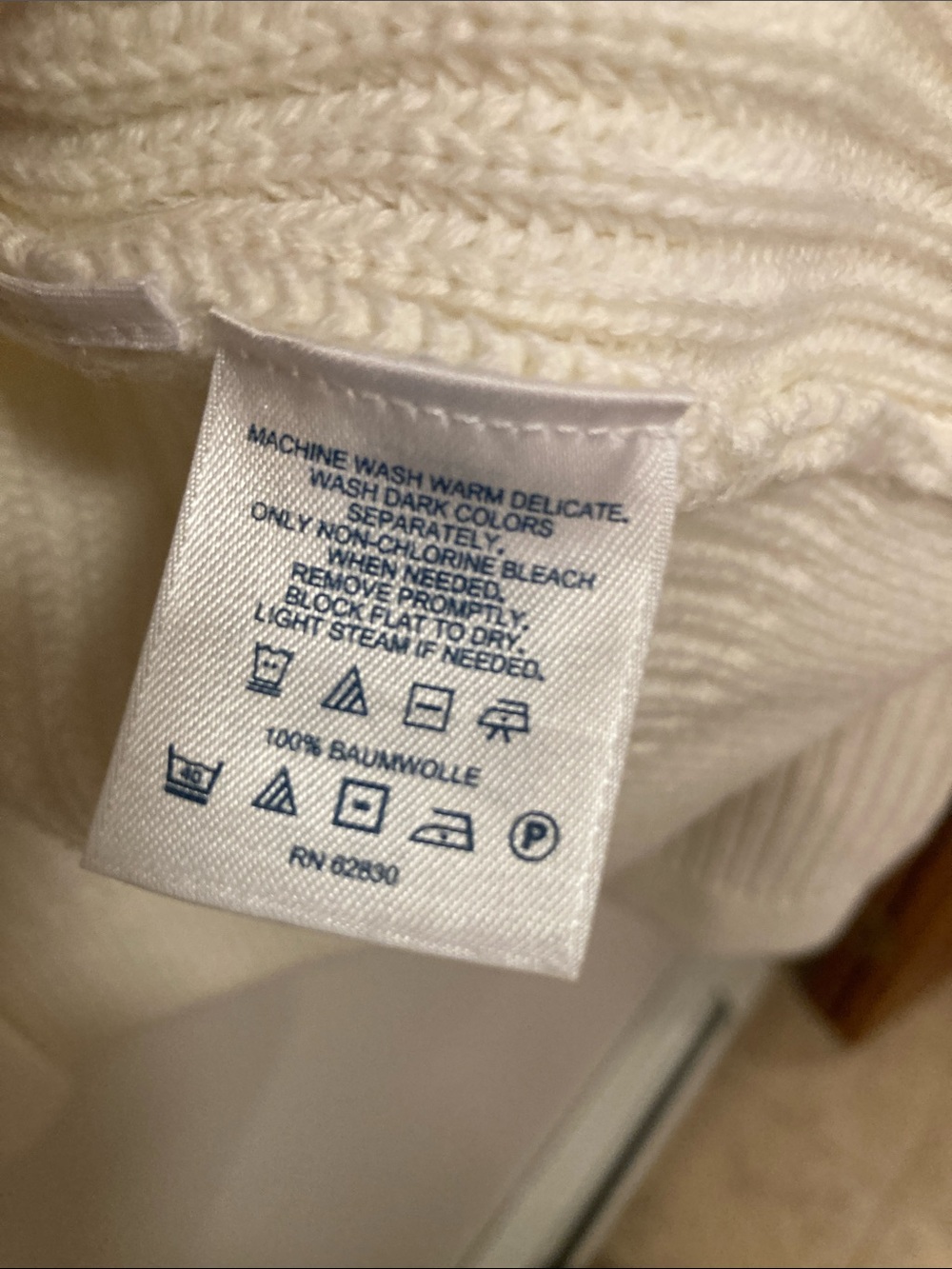 Lands' End Cream Ribbed Button Cardigan - Picture 4 of 4